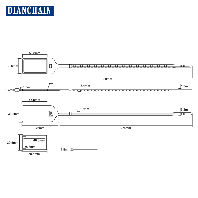 55*33mm塑料铅封标签高频耐高温pcb213芯片一次性防拆标签
